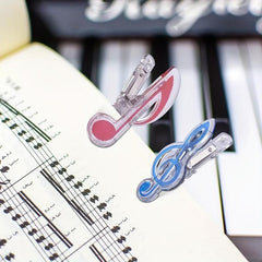 5pcs Music Note Clips Plastic Sheet Clips Multicolor Transparent