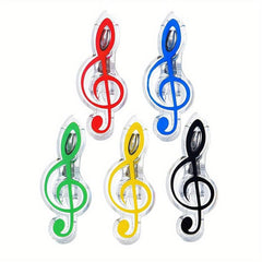 5pcs Music Note Clips Plastic Sheet Clips Multicolor Transparent