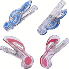 5pcs Music Note Clips Plastic Sheet Clips Multicolor Transparent