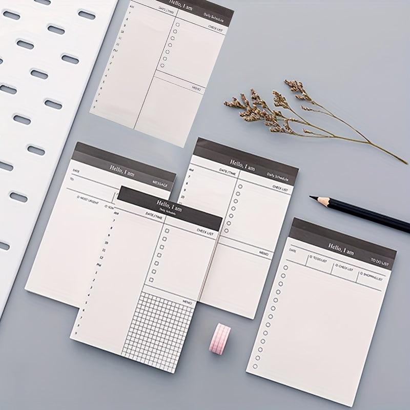 4pcs Business Plan Note Book Tear Notepad Office Desktop Schedule Memo Book