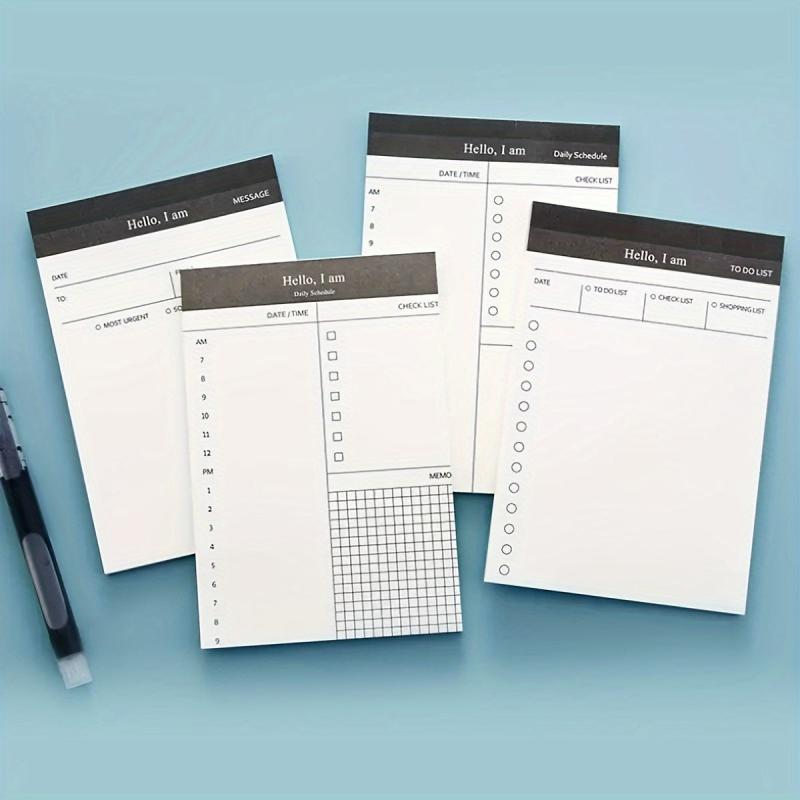 4pcs Business Plan Note Book Tear Notepad Office Desktop Schedule Memo Book