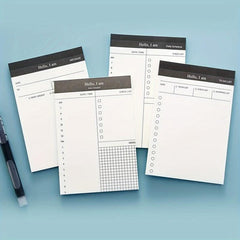 4pcs Business Plan Note Book Tear Notepad Office Desktop Schedule Memo Book