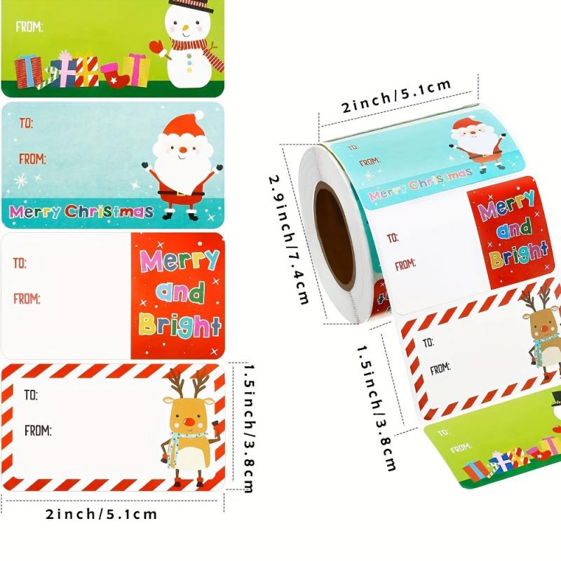 500pcs Christmas Holiday Stickers Gift Labels