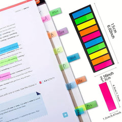 6pcs 1200 Sheets Sticky Index Labels Tabs Stickers for Bookmark School & Office