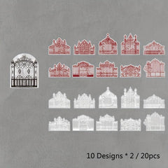 Gothic Castle Series Stickers - European Classical Door & Window Decoration