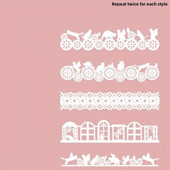 10pcs Dreamlike Series Lace Material Long Strip Hollow Paper Pack