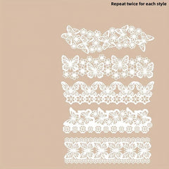 10pcs Dreamlike Series Lace Material Long Strip Hollow Paper Pack
