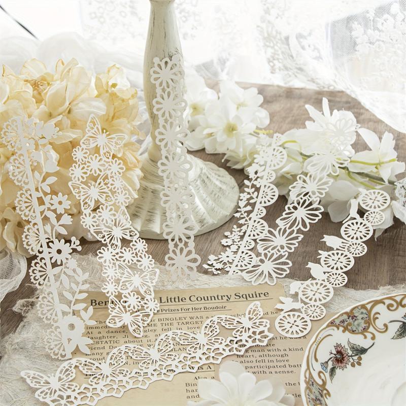 10pcs Dreamlike Series Lace Material Long Strip Hollow Paper Pack