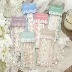 10pcs Dreamlike Series Lace Material Long Strip Hollow Paper Pack