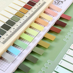 200pcs Morandi Sticky Notes Student Tearable Classification Index Sticker