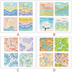 50 Sheets Painting Series Sticky Notes Student Portable Memo Pad