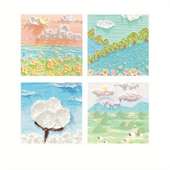 50 Sheets Painting Series Sticky Notes Student Portable Memo Pad