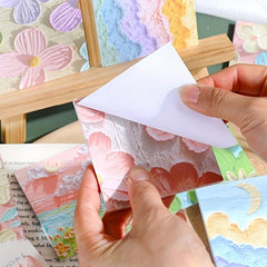50 Sheets Painting Series Sticky Notes Student Portable Memo Pad