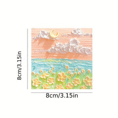 50 Sheets Painting Series Sticky Notes Student Portable Memo Pad