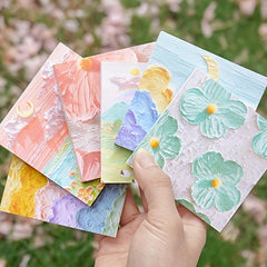 50 Sheets Painting Series Sticky Notes Student Portable Memo Pad