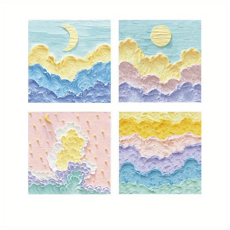 50 Sheets Painting Series Sticky Notes Student Portable Memo Pad