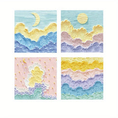 50 Sheets Painting Series Sticky Notes Student Portable Memo Pad