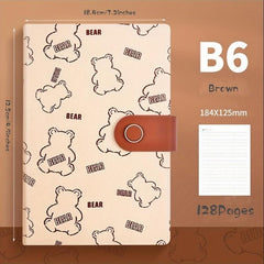 Bear Notebook 128 Sheet Lined Paper with Hasp
