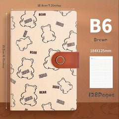 Bear Notebook 128 Sheet Lined Paper with Hasp