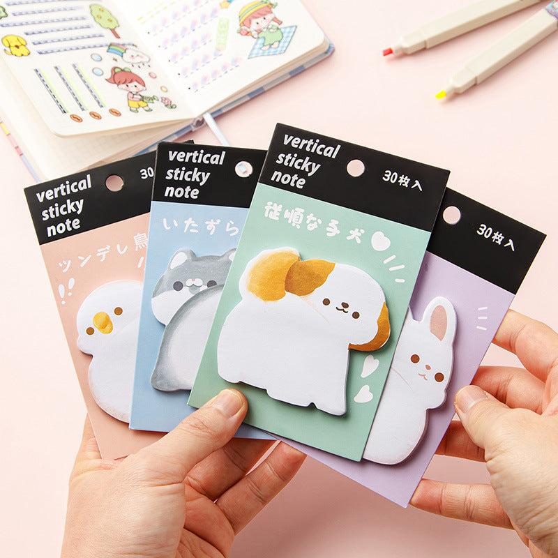 4pcs Mixed Office Notepad Cartoon Animal Memo Pad
