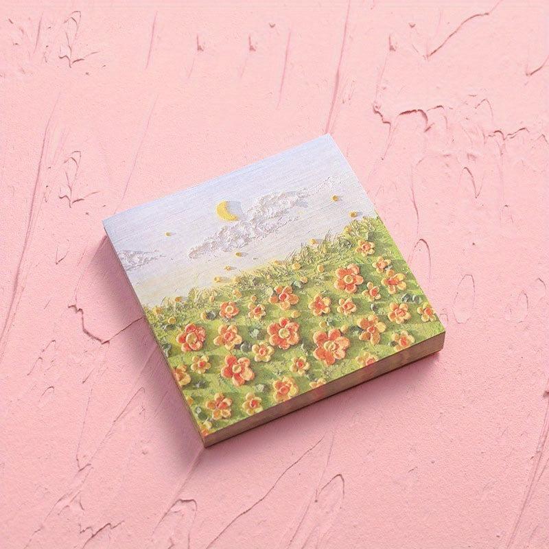 2pcs Prosperous Painting Sticky Notes - High Value Hand Account Scenery Memo Pad