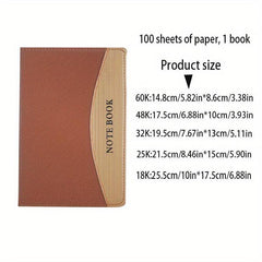 PU Leather Notebook 60K 18K Horizontal Line Business Office Learning
