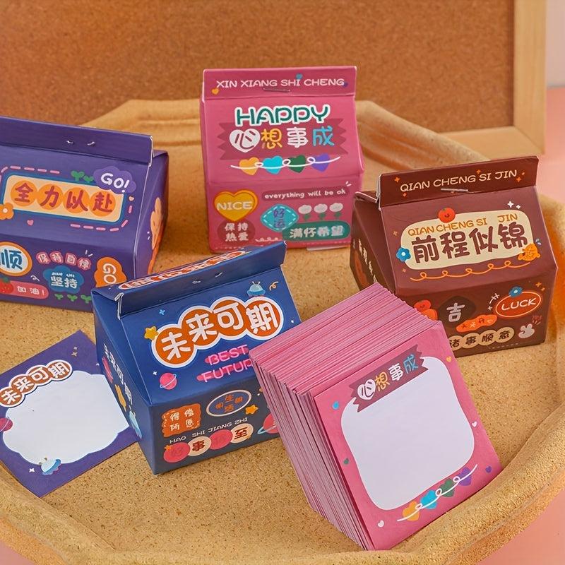 200pcs Box Cartoon Sticky Notes Writable For School Office