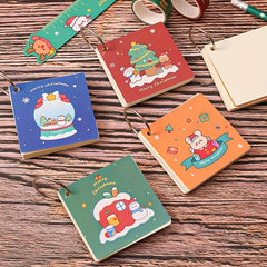 Christmas Notebook Portable Notepad Detachable Loose leaf Student Word Book