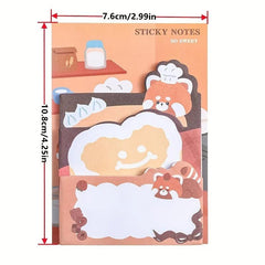 4pcs Cartoon Bear & Rabbit Sticky Notes School & Office Supplies