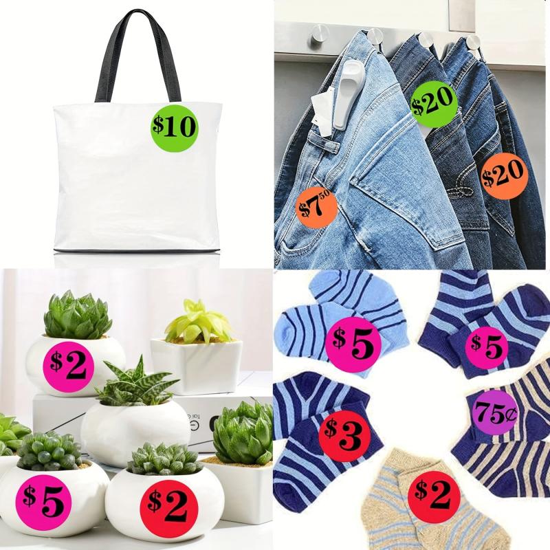 270pcs 2.54cm Dollar Garage Stickers Preprinted Tags Labels