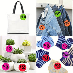 270pcs 2.54cm Dollar Garage Stickers Preprinted Tags Labels