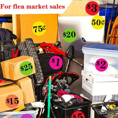 270pcs 2.54cm Dollar Garage Stickers Preprinted Tags Labels