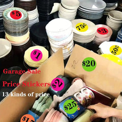 270pcs 2.54cm Dollar Garage Stickers Preprinted Tags Labels