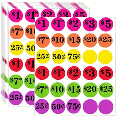 270pcs 2.54cm Dollar Garage Stickers Preprinted Tags Labels