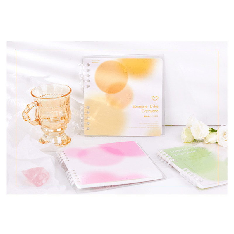 Ring Binder Transparent Notepad PP Cover Thin Student Loose Leaf Notebook