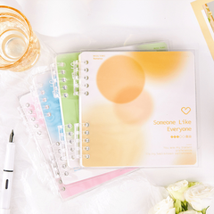 Ring Binder Transparent Notepad PP Cover Thin Student Loose Leaf Notebook