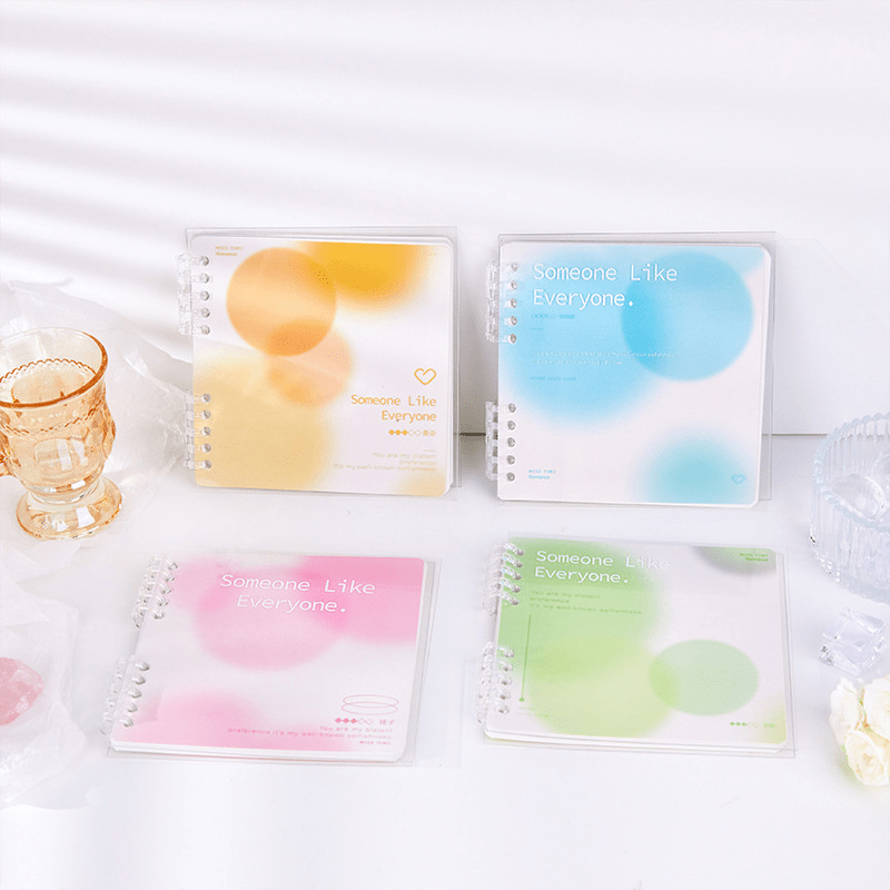 Ring Binder Transparent Notepad PP Cover Thin Student Loose Leaf Notebook
