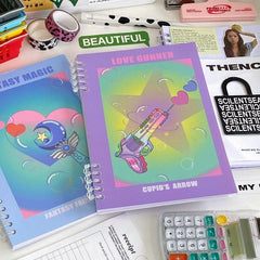 Wind Heart Falling Loose leaf Book Horizontal Line Notebook