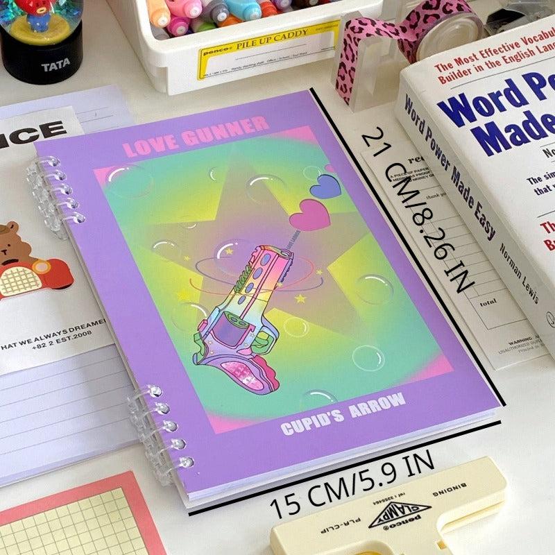 Wind Heart Falling Loose leaf Book Horizontal Line Notebook
