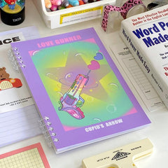 Wind Heart Falling Loose leaf Book Horizontal Line Notebook