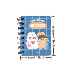 4pcs Cartoon Rabbit Side Flip Coil Notebook A7 Pocket Notepad