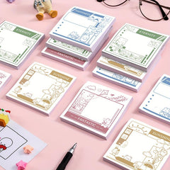 100 Sheets Cartoon Sticky Notes for Student Notes - 2pcs