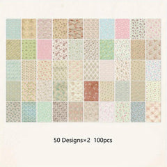 Retro Flower Sticky Note Book DIY Decoration 100 Sheets
