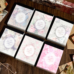 Retro Flower Sticky Note Book DIY Decoration 100 Sheets