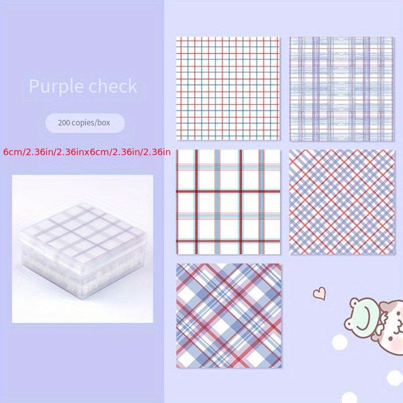 200 Creative Storage Boxes with Grid Folding Paper, Bright Colors & Stripes