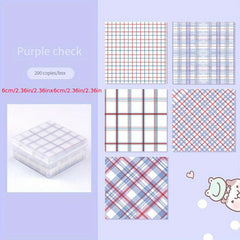 200 Creative Storage Boxes with Grid Folding Paper, Bright Colors & Stripes