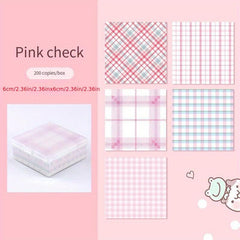 200 Creative Storage Boxes with Grid Folding Paper, Bright Colors & Stripes