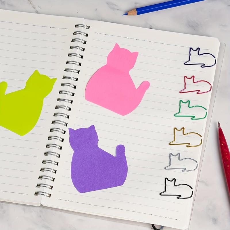 90 Fluorescent Cat Convenience Stickers for Office, Books and More
