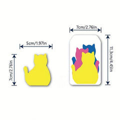 90 Fluorescent Cat Convenience Stickers for Office, Books and More