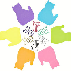 90 Fluorescent Cat Convenience Stickers for Office, Books and More